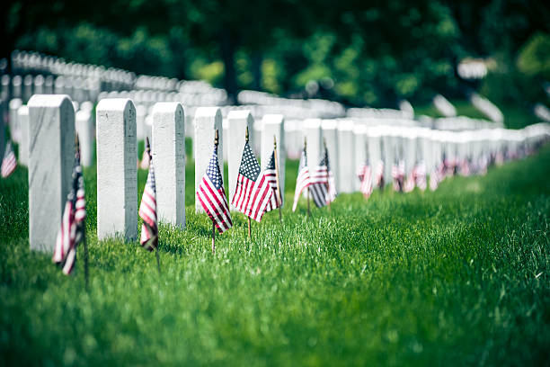 день памяти в арлингтонское национальное cementery - arlington national cemetery virginia cemetery american flag стоковые фото �и изображения