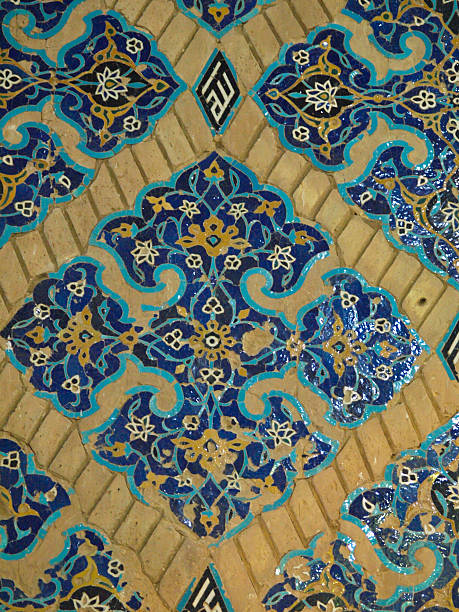 istock Floral tiles decoration in Blue mosque in Tabriz, Iran 497601097