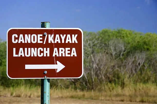 Canoe and kayak launch sign in Florida