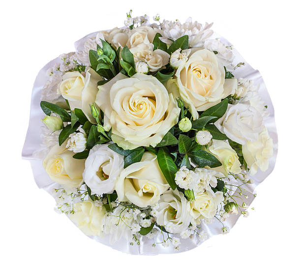 istock Bright flower wedding bouquet isolated over white background 497602142