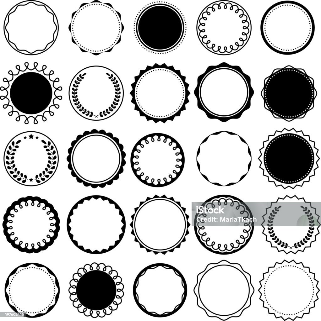 Round Point Frame Design Set Of Round Frames For Design Stock Illustration - Download Image Now ...