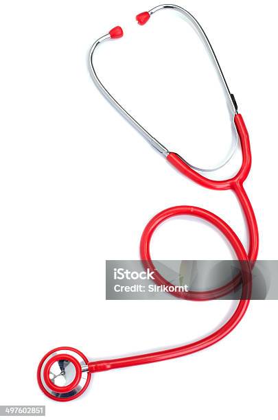 Rosso Stetoscopio - Fotografie stock e altre immagini di Stetoscopio - Stetoscopio, Scontornabile, Rosso