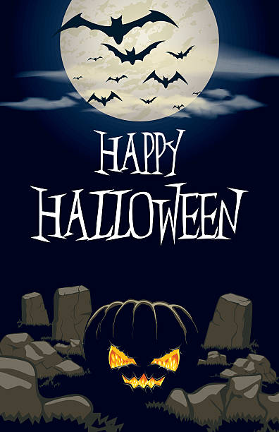 Happy Halloween Pumpkin vector art illustration