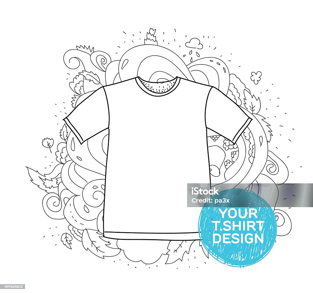 Gå en tur tilpasningsevne skinke Blank Tshirt Design Concept Hand Drawn Style With Doodles Stock  Illustration - Download Image Now - iStock