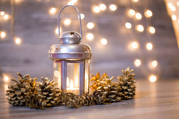 Christmas lantern stock photo