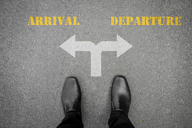 istock Decision to make at the cross road- arrival or departure 497612380