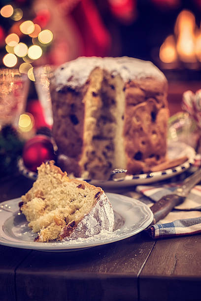 istock Homemade Panettone Christmas Cake with Powdered Sugar 497612398