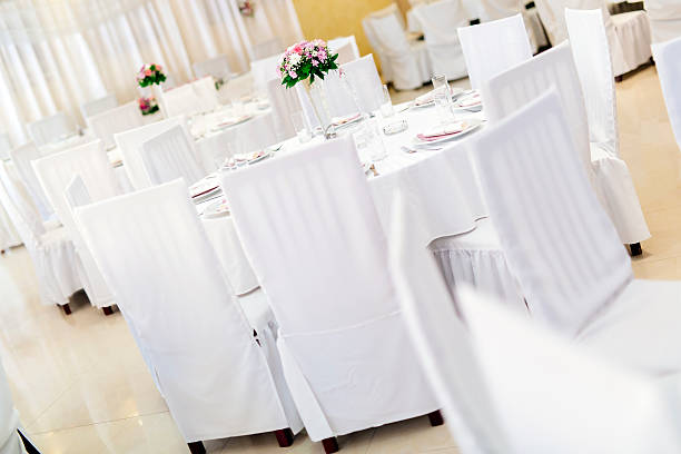 istock Beautiful wedding tables with decoration 497613272