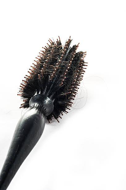 istock Round hair brush in white background 497615049