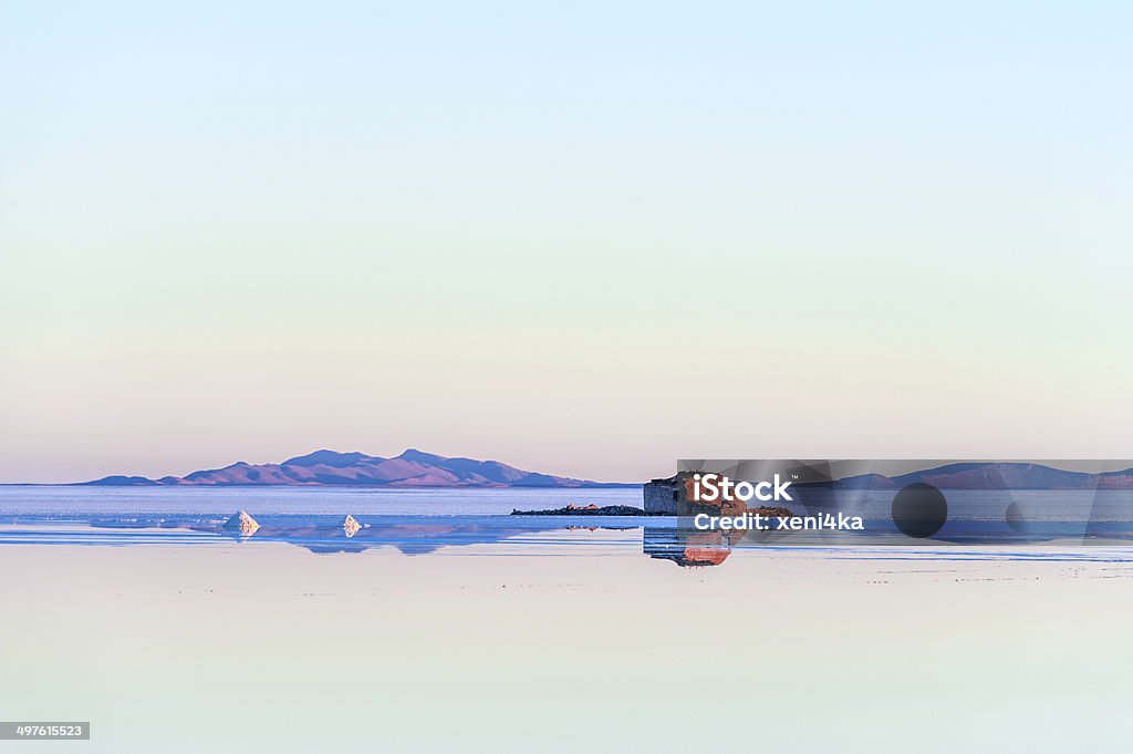Salt lake - Salar de Uyuni in Bolivia Desert Area Stock Photo