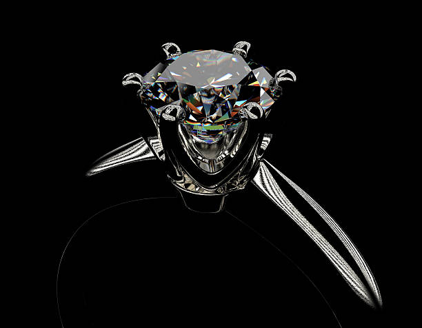 istock Golden Engagement  Ring with Diamond. Jewelry background 497616013
