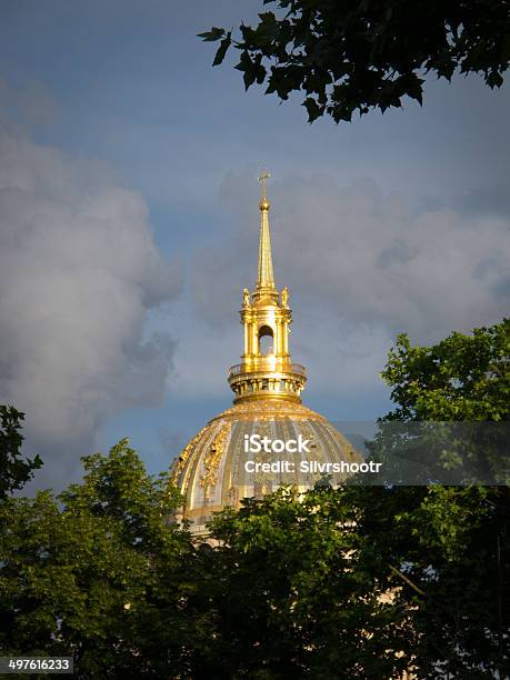 Golden Dome Through The Trees In Paris France Stock Photo - Download Image Now - Ancient, Architectural Dome, Architectural Feature