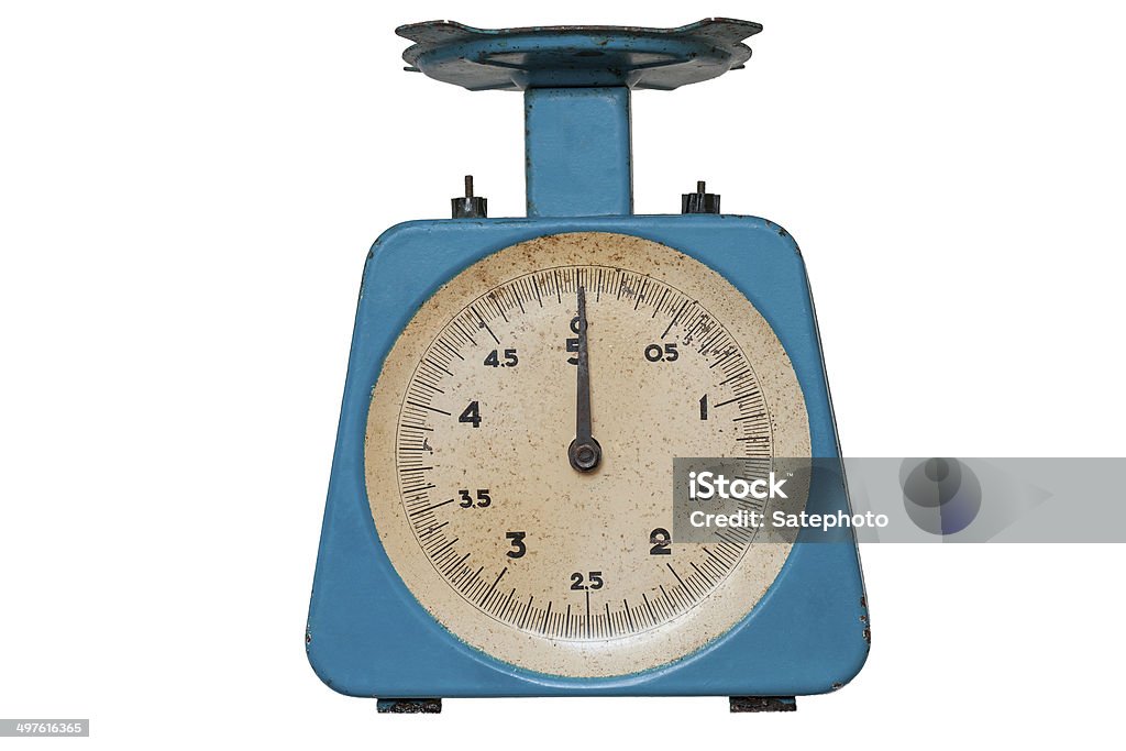ブルーのキッチン体重計です。 - キッチン用量りのロイヤリティフリーストックフォト