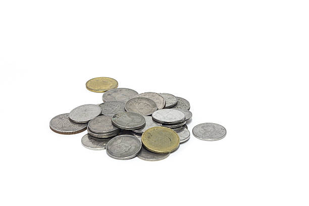 istock Thai baht currency with Coins isolated on white background 497618755