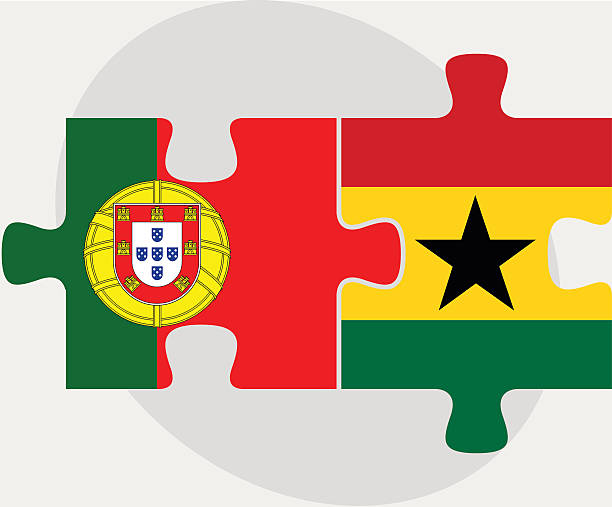 포트투갈어 및 가나 포석 in 낱말퍼즐 - portugal ghana stock illustrations