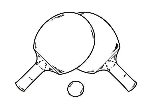 Vector illustration of two ping pong rackets