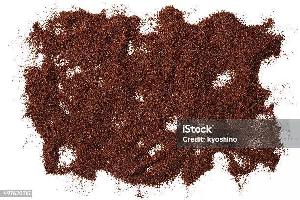絶縁ショットを挽いたコーヒー豆の質感で白背景 - お茶の時間のストックフォトや画像を多数ご用意 - お茶の時間, エスプレッソ, カットアウト