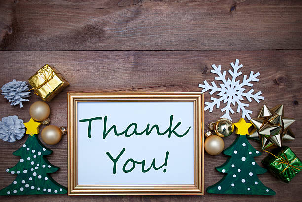 istock Frame With Christmas Decoration And Text Thank You 497627756
