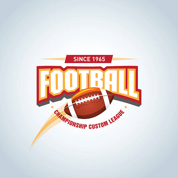 American football logo template, badge, t-shirt, label, emblem. American Football - Sport, Football - Ball, Sign, Vector, Trophy Touchdown stock illustrations