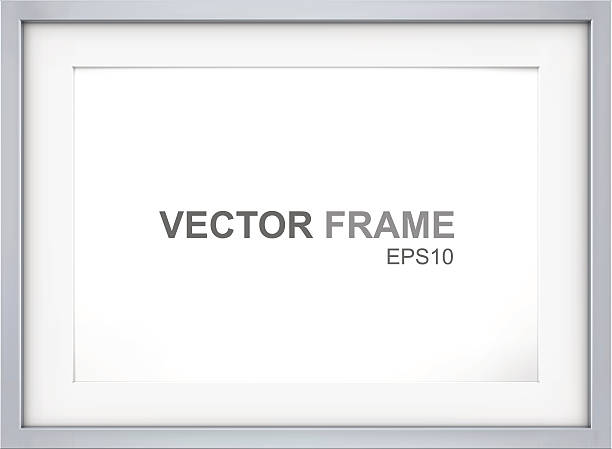 프페임. - horizontal picture frame empty white background stock illustrations