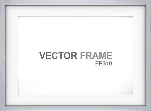 Vector Picture Frame made of steel. Copy Space.