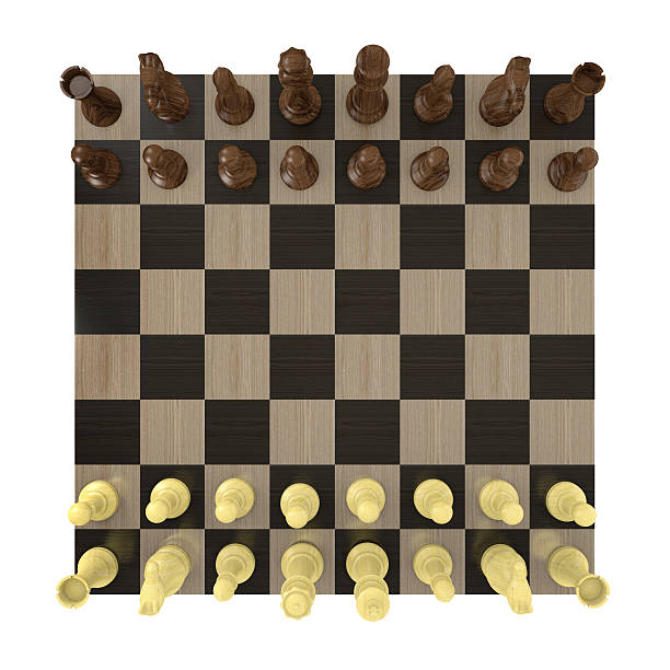 Overhead View Of Chess Board Set Up For A Game Stock Photo - Download Image  Now - 2015, Army, Bishop - Chess Piece - iStock