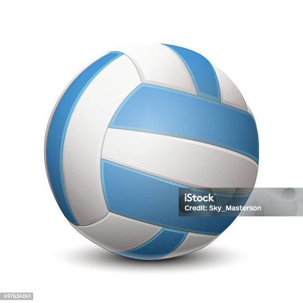 Azul Bola De Voleibol - Arte vetorial de stock e mais imagens de Acessório - Acessório, Ao Ar Livre, Atividade