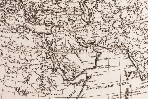 Old map of the Roman Empire (Mediterranean sea) - From an 1656 Atlas of Geography from P. du Val - France (Private collection)