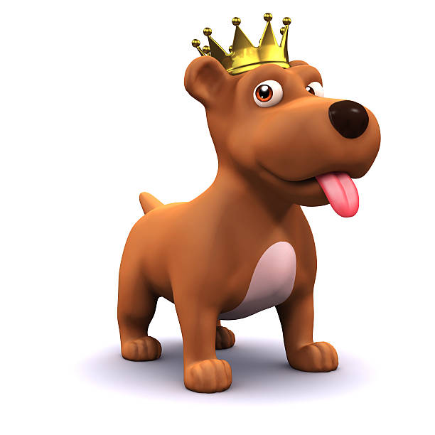 istock 3d Puppy dog gold crown champion 497635419