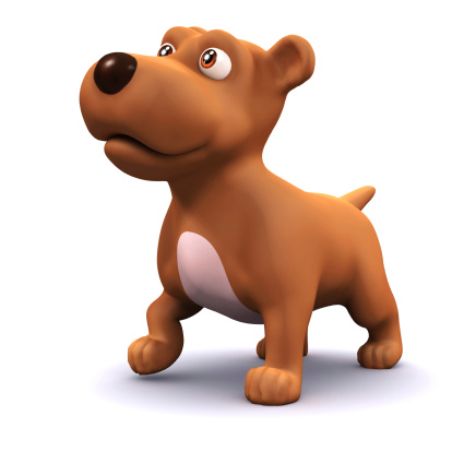 3d render of a cute puppy dog