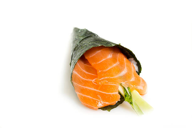 istock Sushi temaki isolated on white background 497639345