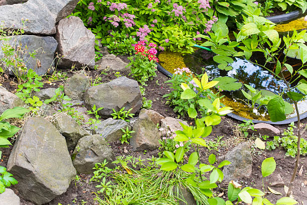 istock fragment garden with an artificial pond 497640797