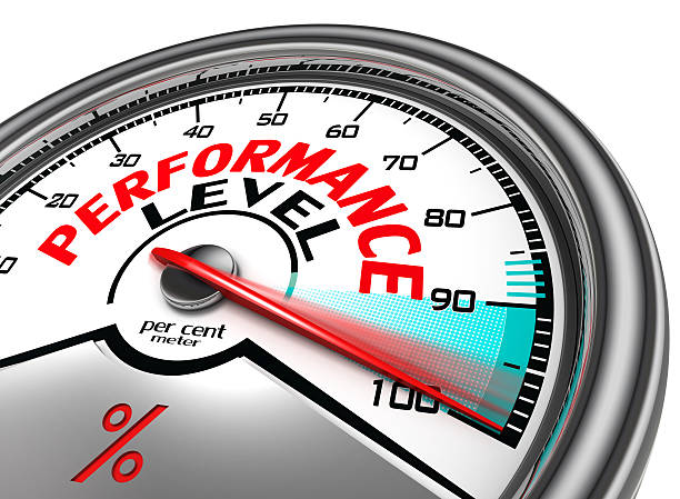 performance level conceptual meter stock photo