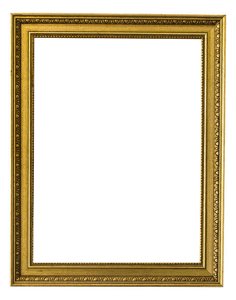 istock The antique gold frame on the white background 497641109