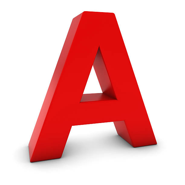 istock Red 3D Uppercase Letter A Isolated on white with shadows 497650890