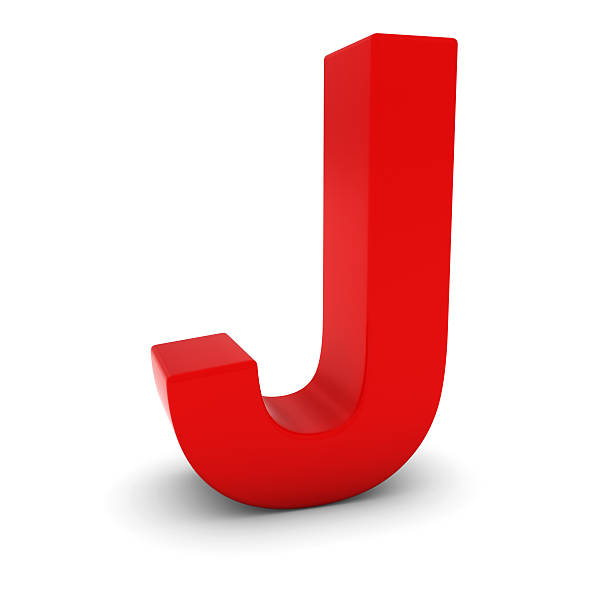 istock Red 3D Uppercase Letter J Isolated on white with shadows 497651022