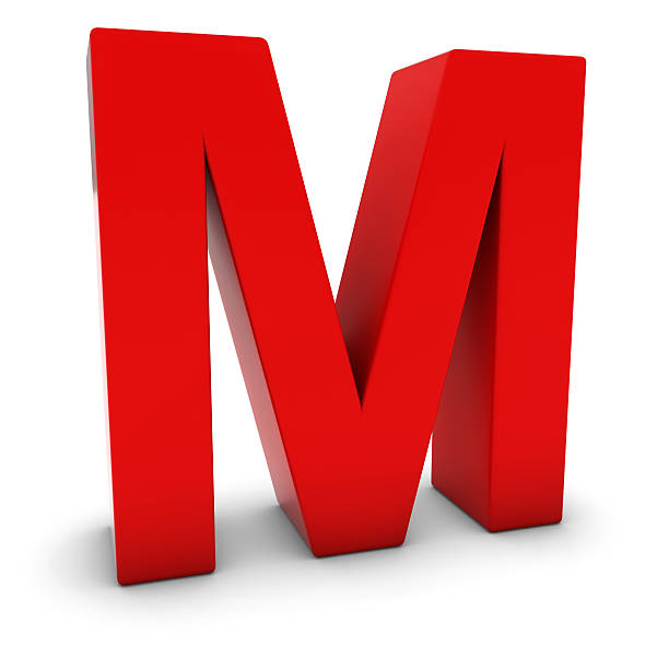 istock Red 3D Uppercase Letter M Isolated on white with shadows 497651072