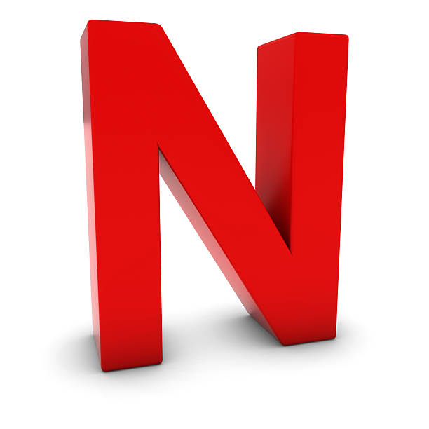 istock Red 3D Uppercase Letter N Isolated on white with shadows 497651098