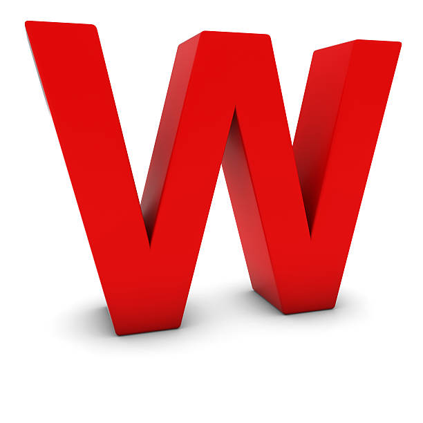 istock Red 3D Uppercase Letter W Isolated on white with shadows 497651226