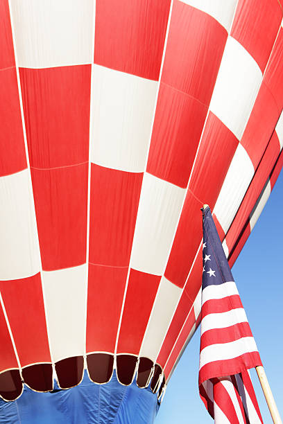 istock Hot Air Balloon American Flag 497655848