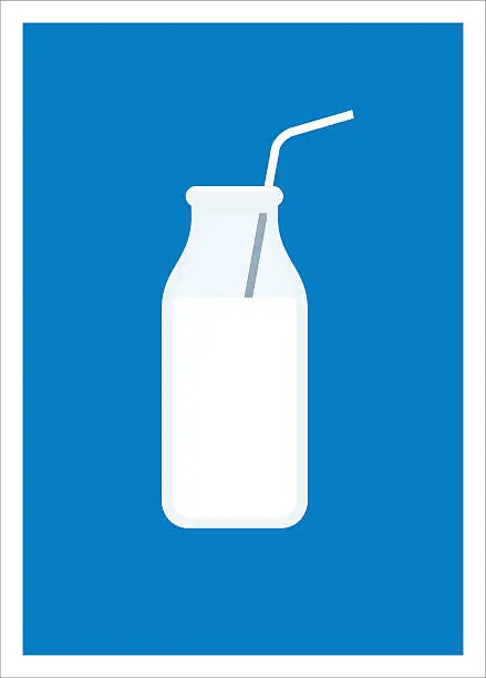 Vector illustration of milk in a bottle