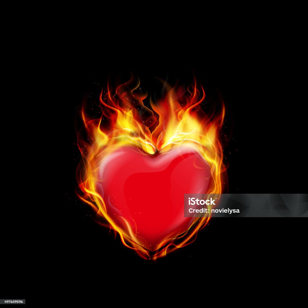 Lửa Thiêu Rụi Một Trái Tim Trên Nền Đen Hình minh họa Sẵn có - Tải ...
