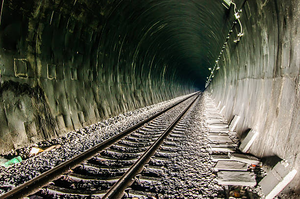 istock Railway in tunnel through the mountains,thailand. 497666406