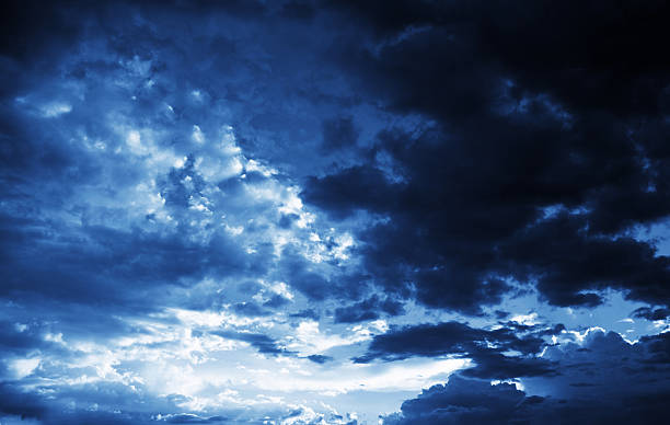 istock Dark Turbulent Storm Ominous Night Sky and Clouds 497676882