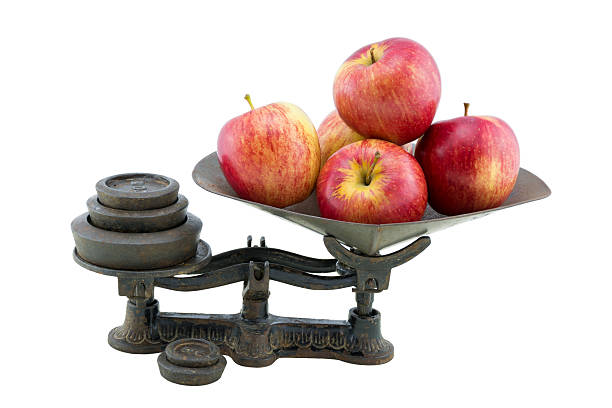An old-style kitchen scale to weigh out goods