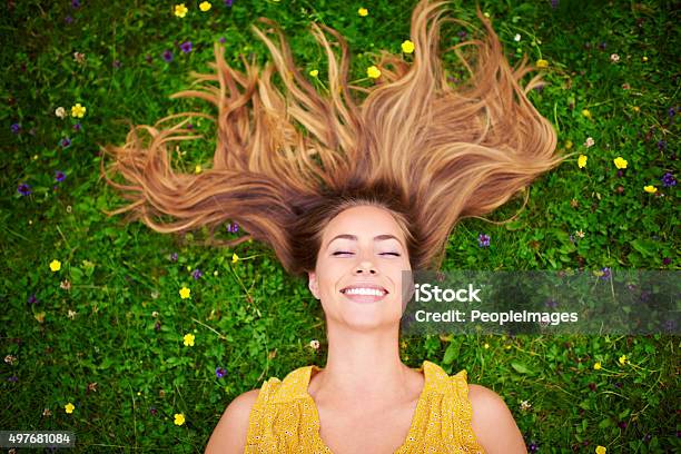When Youre Happy Everyday Is A Good Hair Day Stock Photo - Download Image Now - Women, Springtime, One Woman Only