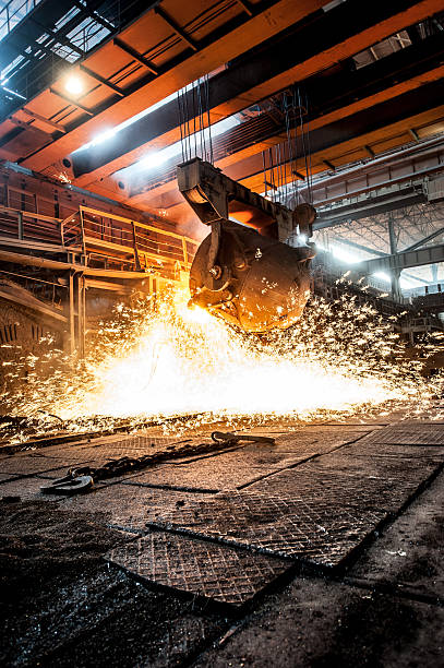 istock From ladle pours red-hot steel. 497682514