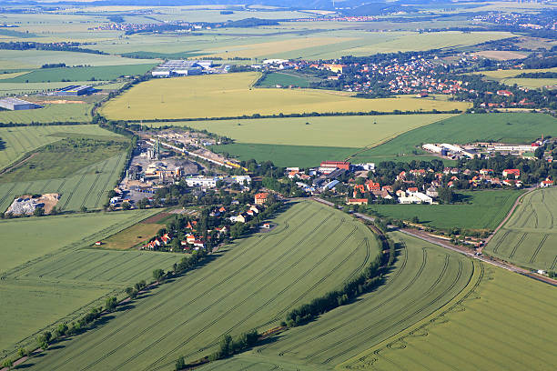 istock View from the plane on suburb of Prague 497683504