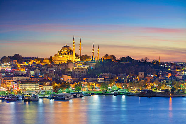 Istanbul. Image of Istanbul with Suleymaniye Mosque during sunset. istanbul stock pictures, royalty-free photos & images