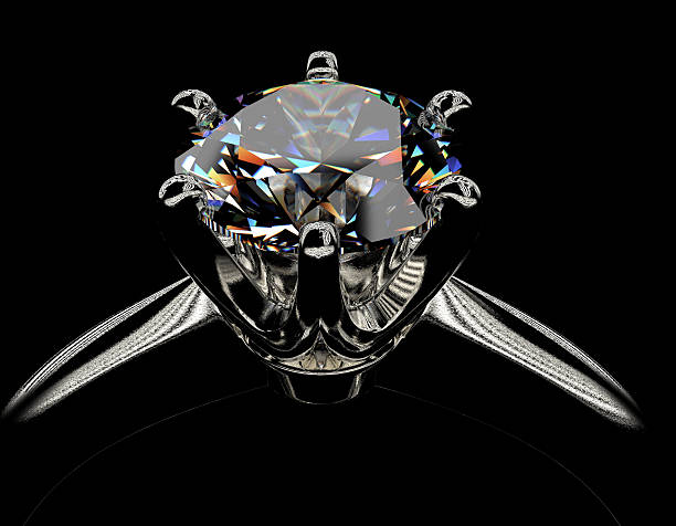 istock Golden Engagement  Ring with Diamond. Jewelry background 497684011